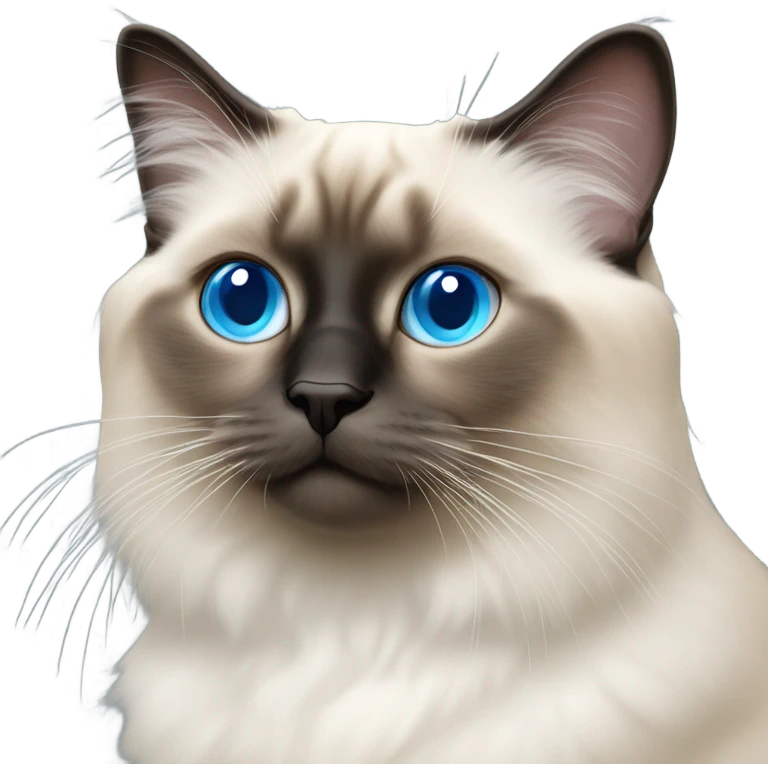 blue eye birman cat, pink nose emoji