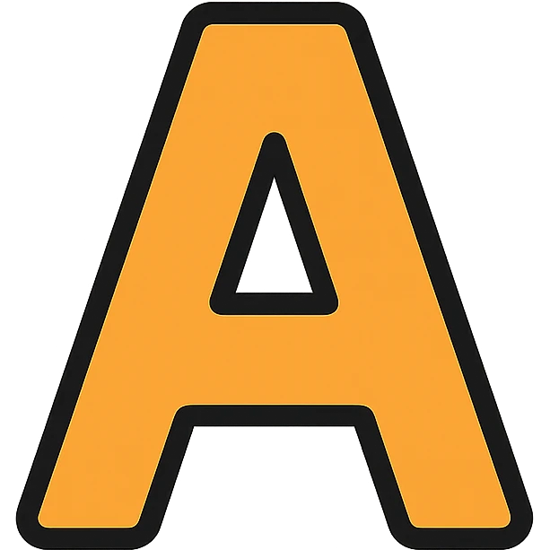 letter A modern clean icon style simple bold suitable for app or web use emoji