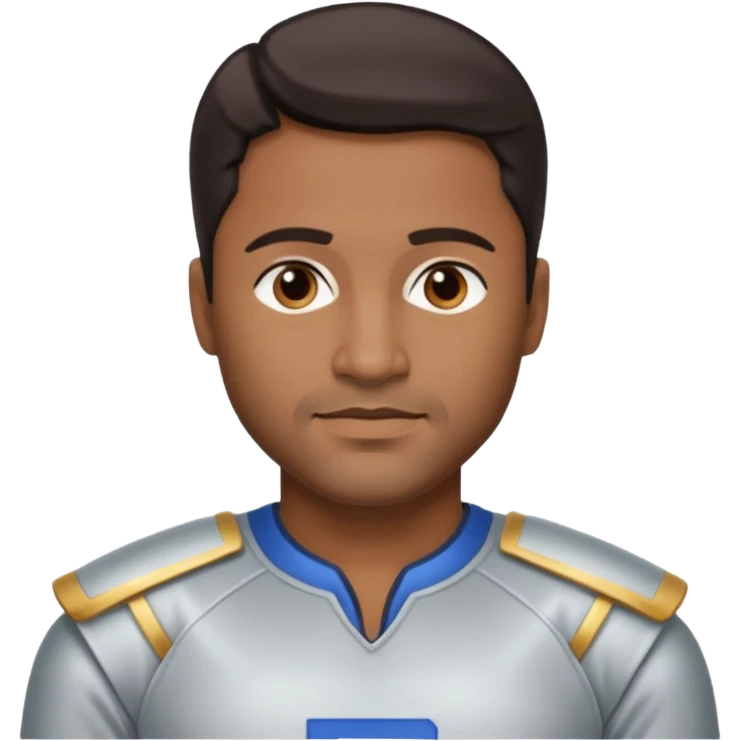 Andre Rison (b.1967) with dark brown hair, silver outfit emoji