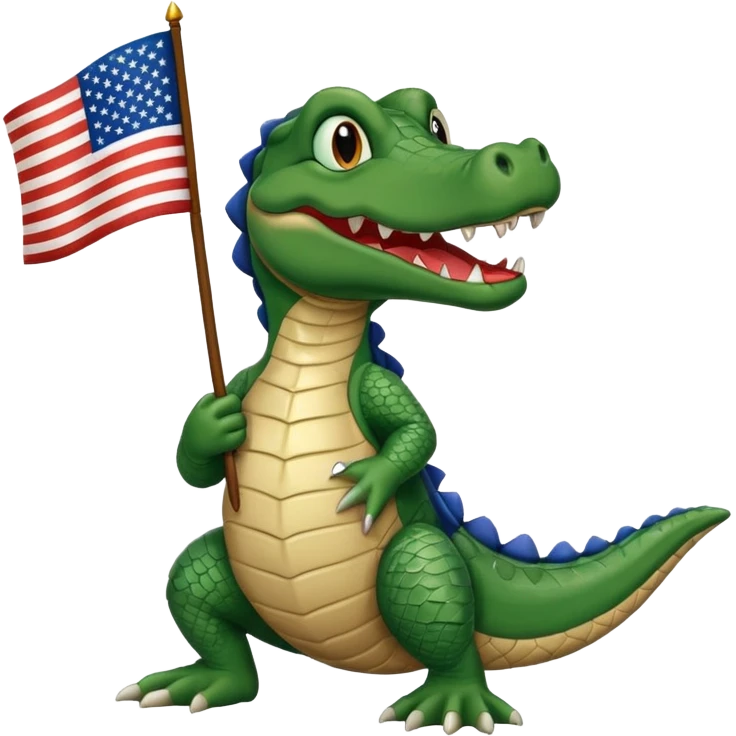 Gator with American flag emoji