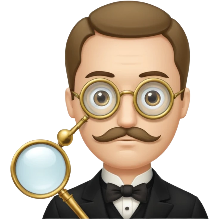 can you change that to him looking through a long monocle emoji