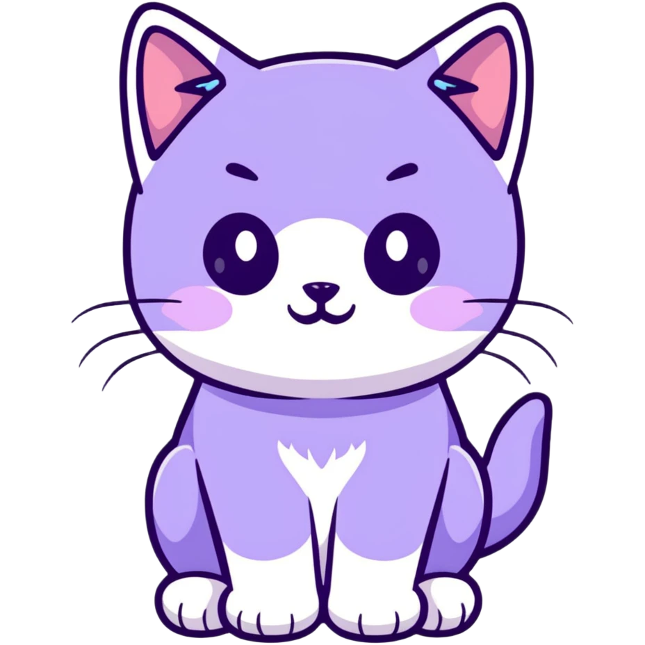 light purple lavender cat kitten emoji