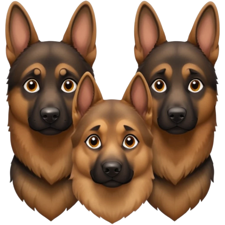 three german sheperds heads only emoji