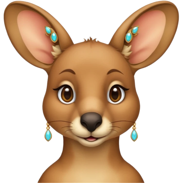 kangaroo with earrings emoji