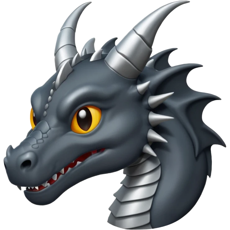 a minimalistic simple dark gray dragon emoji