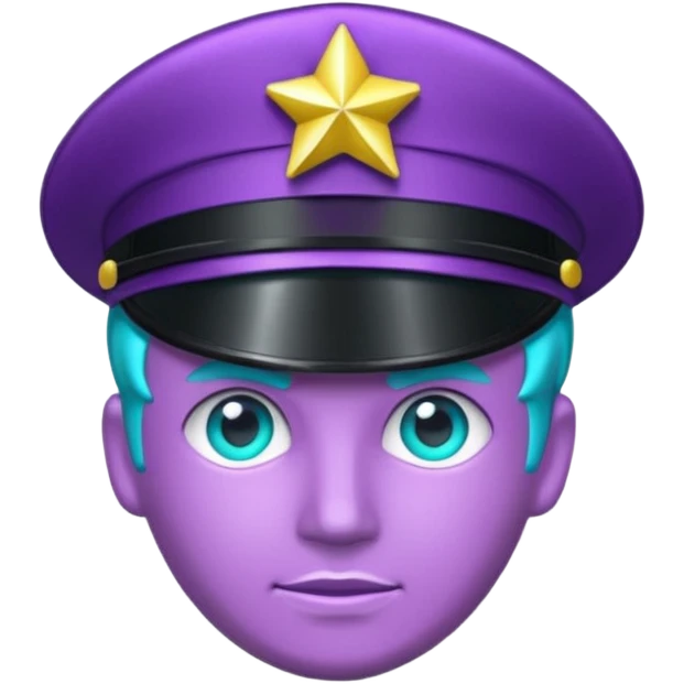 glitter purple and cian pin officer emoji