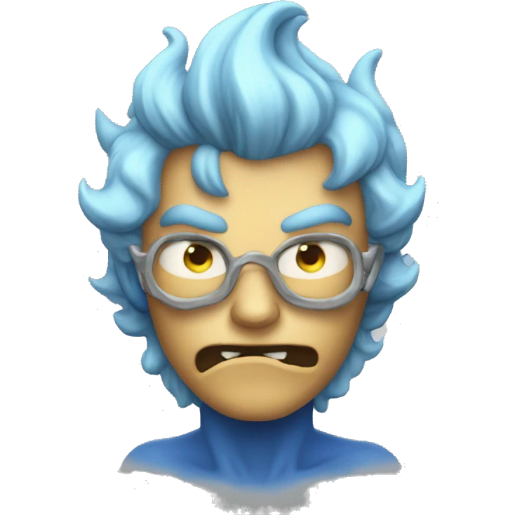 Demonio azul soltando humo emoji