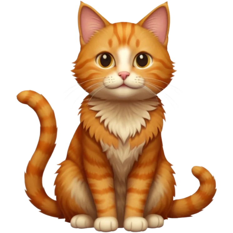 A high-resolution photo-realistic digital illustration of a ginger tabby cat, chest upward emoji