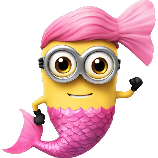 despicable me minion with pink mermaid tail emoji