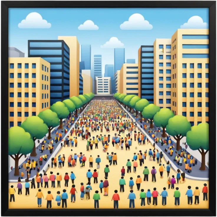 a crowd-gathering plaza emoji