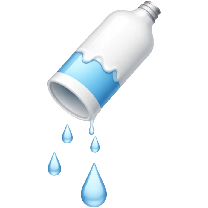 individual white glue white drops falling and dripping out of a tube emoji
