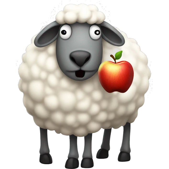 Sheep craving a rotten apple emoji