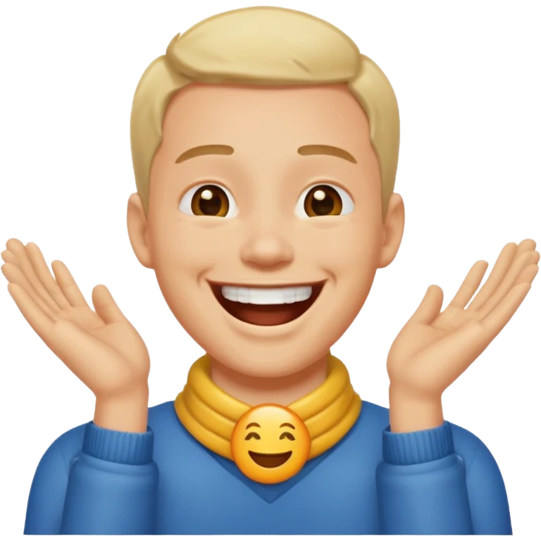 guy with hands around his neck laughing emoji