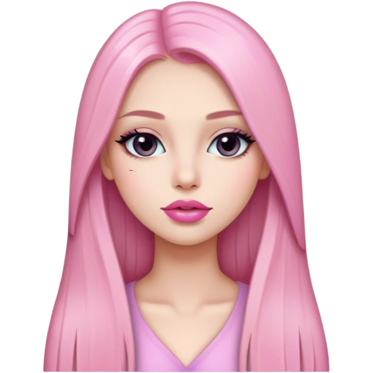 soft pink beauty vlogger girl fair skin with long straight hair emoji