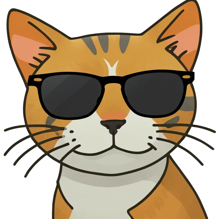 Cat with sunglasses emoji