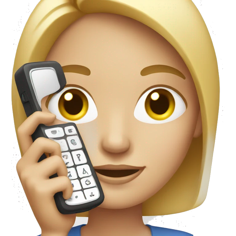 white woman showing phone emoji