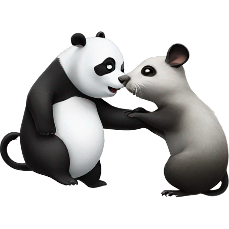 Panda and rat  flying kissing seen emoji