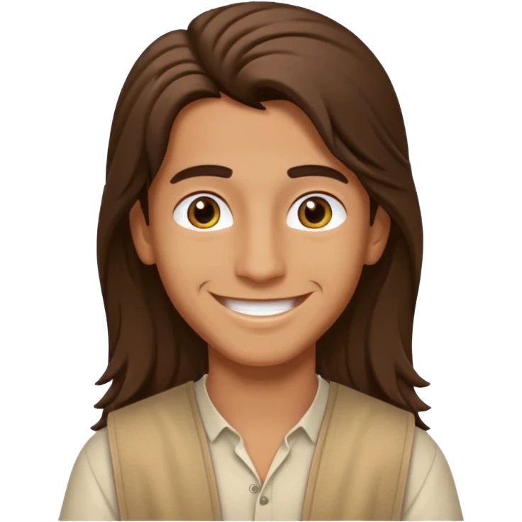 Boy arab long brown hair emoji
