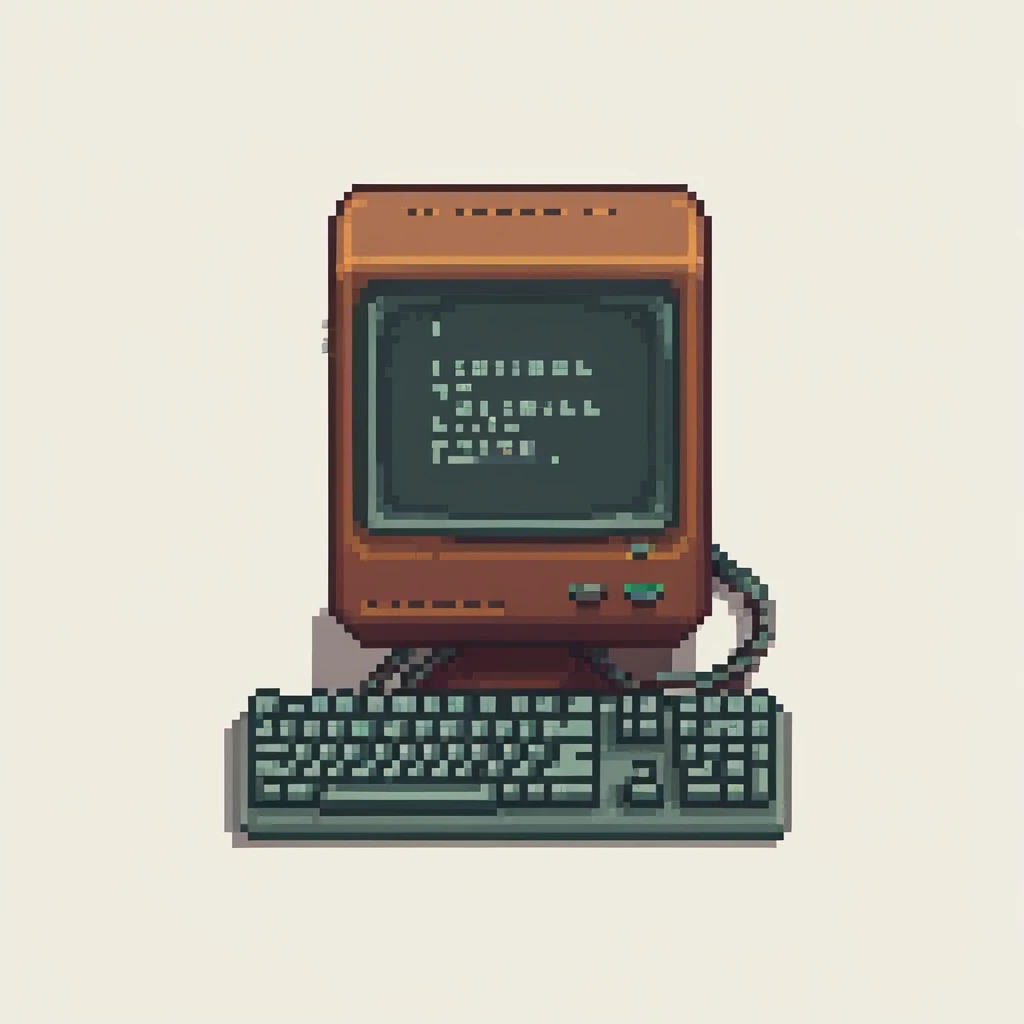 retro computer with code on screen emoji