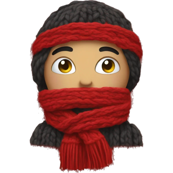 A knitted red scarf  emoji