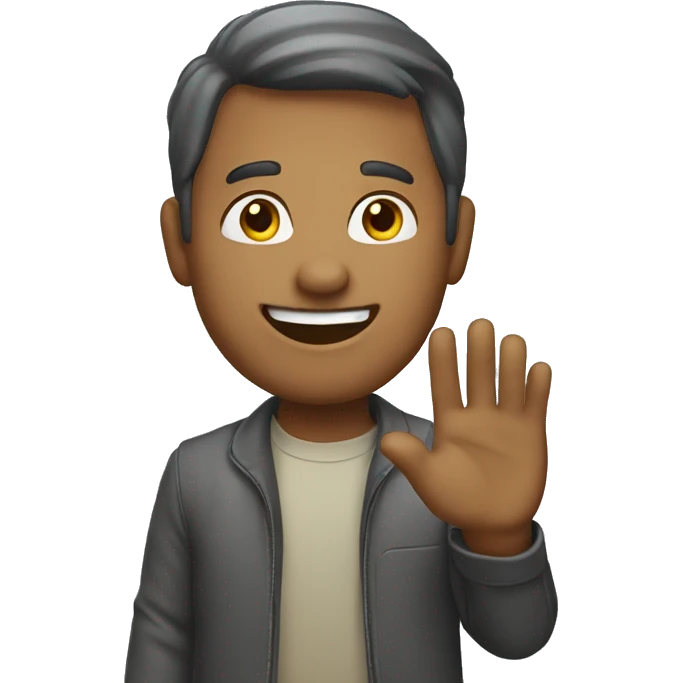 Man waving emoji
