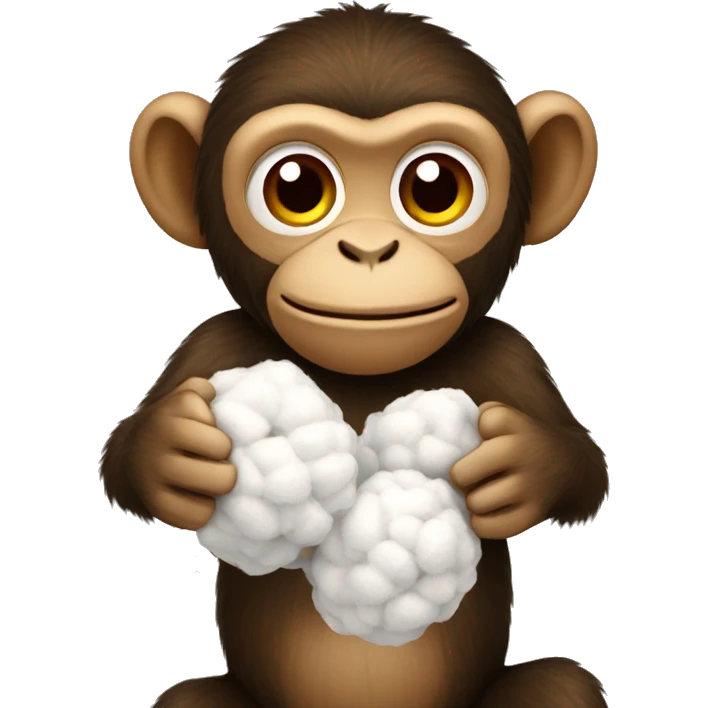 Monkey holding cotton emoji