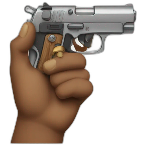 hand with a gun emoji