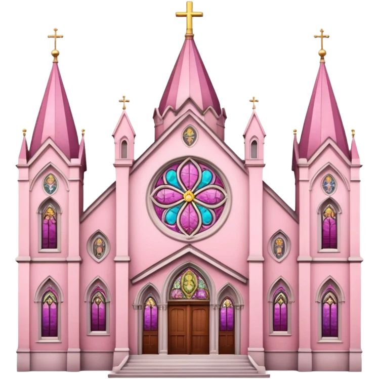 make a catholic church with very girly pink tones emoji