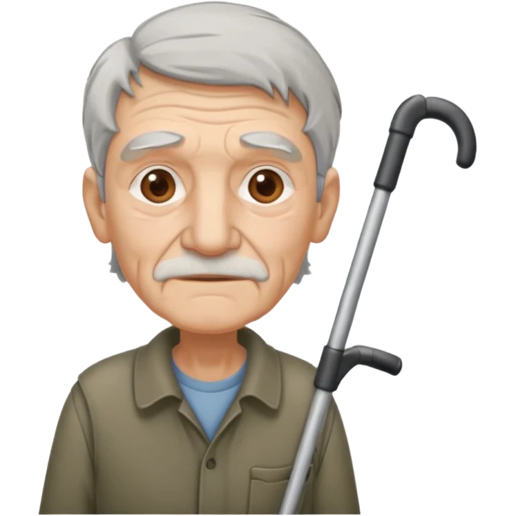 old guy with crutches emoji