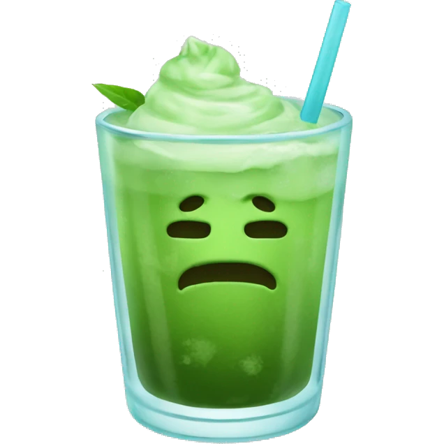 Iced matcha in a glass cup emoji