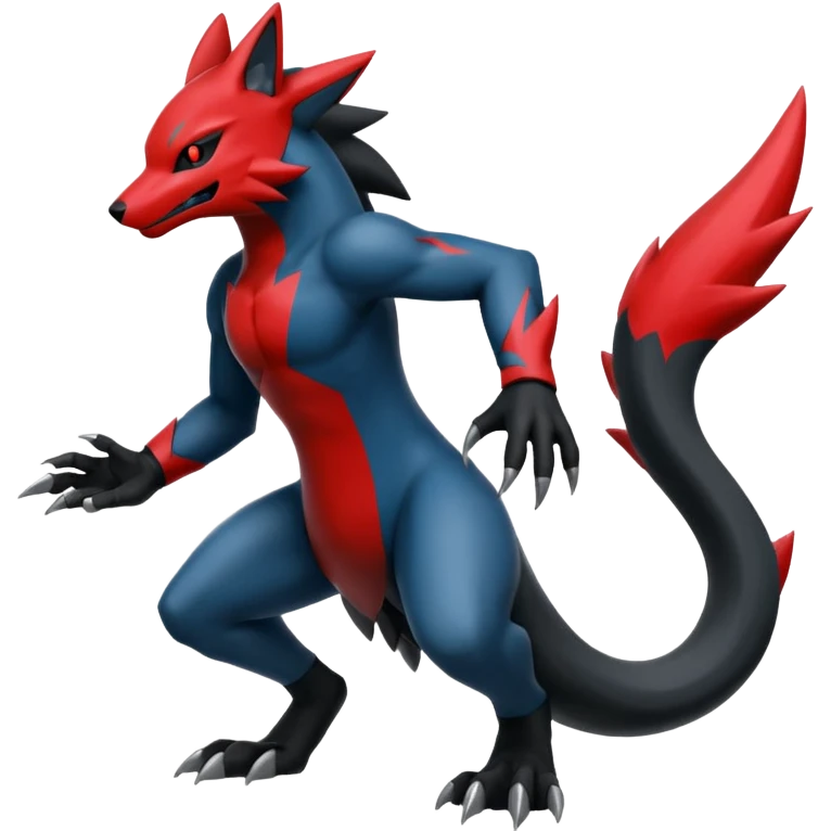 Edgy futuristic Zoroark-Salandit-Lucario-fusion emoji