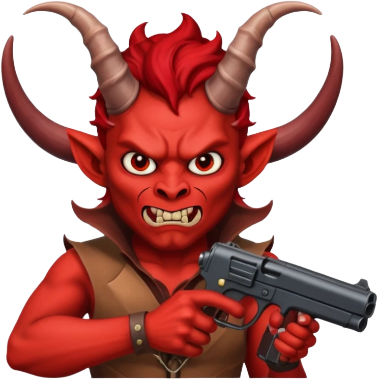 Demon with gun emoji