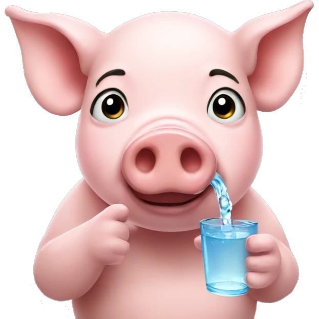 pig drinks water  emoji