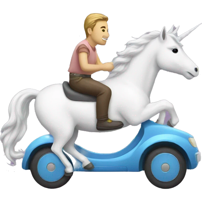 Unicorn driving emoji