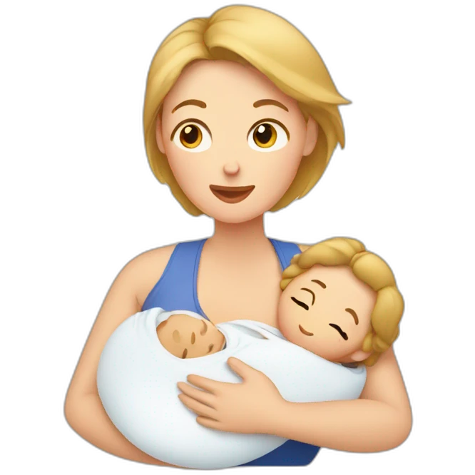 white mom breastfeeding emoji