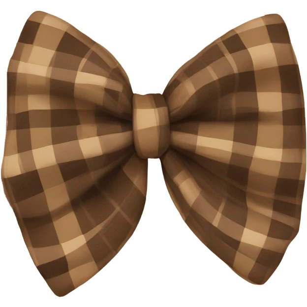 Brown plaid bow emoji
