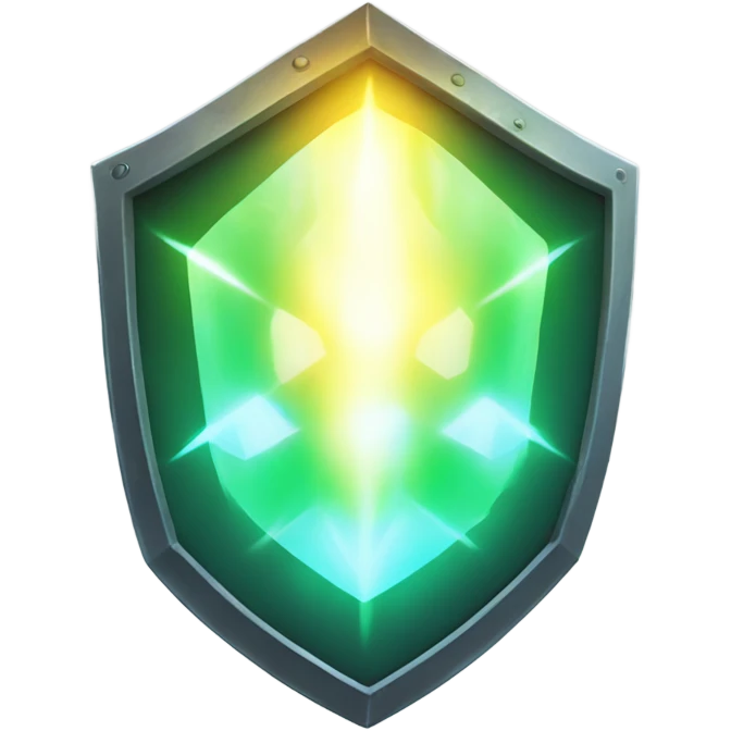 A glowing, hexagonal energy shield surrounds you, blocking incoming attacks. emoji