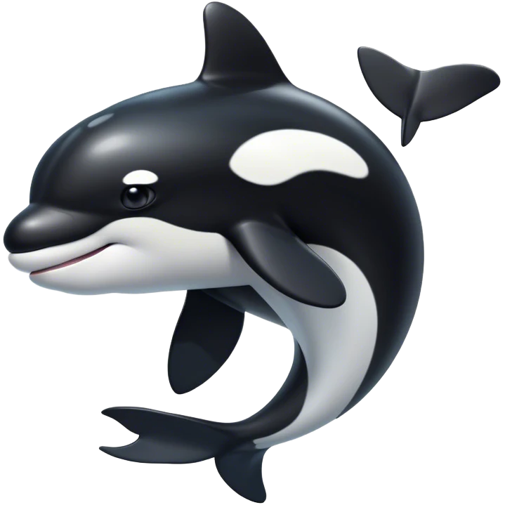 Cinematic Noble orca Portrait Emoji, Poised and majestic, with a sleek, streamlined black-and-white body, piercing intelligent eyes, and a powerful, commanding presence, Simplified yet sharp and sophisticated features, highly detailed, glowing with a soft oceanic radiance, high shine, intelligent and formidable, stylized with an air of deep-sea dominance, focused and alert, soft glowing outline, capturing the essence of an apex predator that appears ready to surge out of the waves with effortless authority! emoji