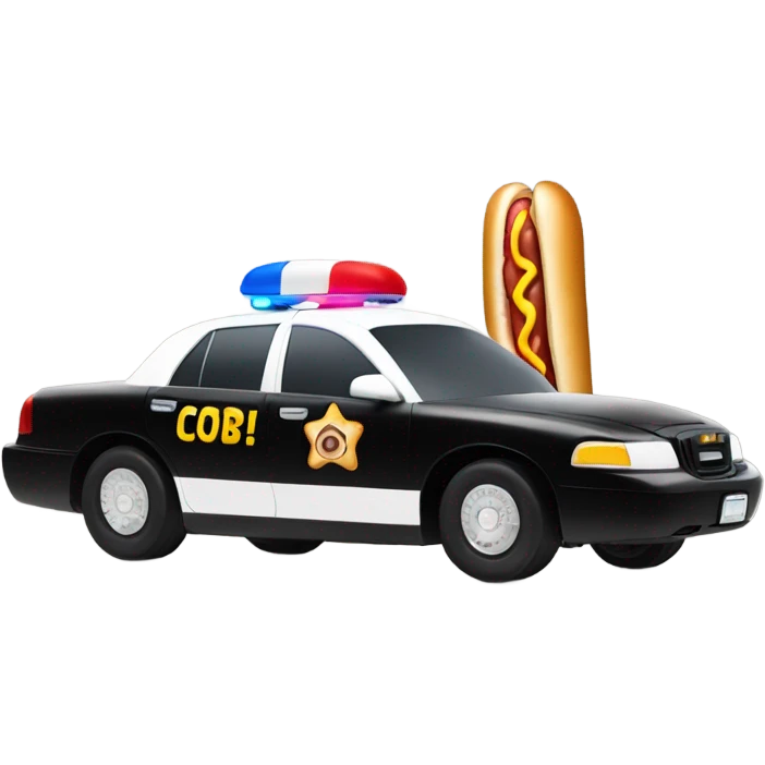 Cop car with a hot dog on it emoji