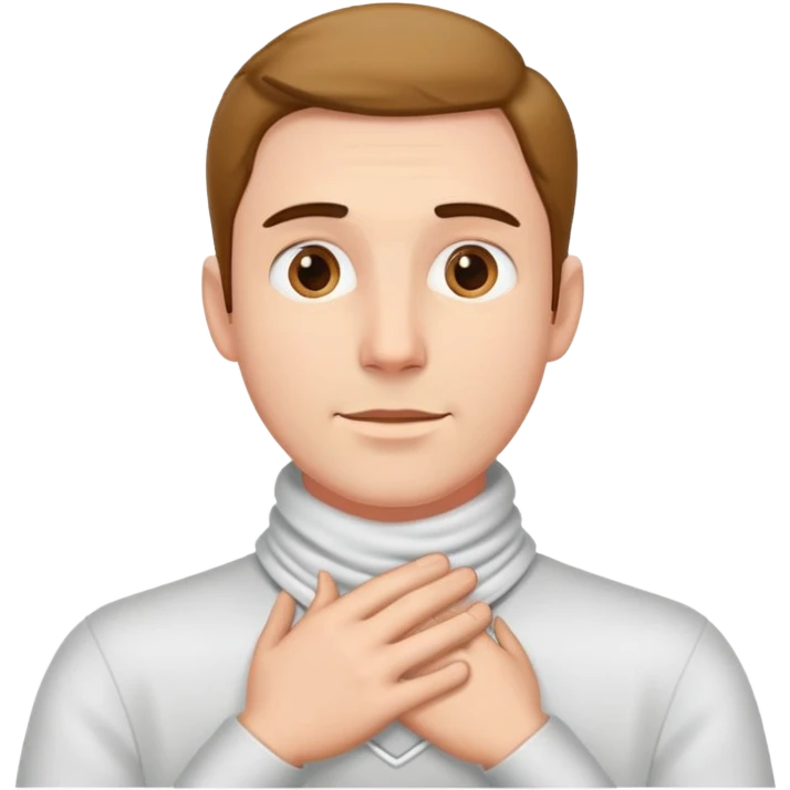 Man with hands around his beck emoji