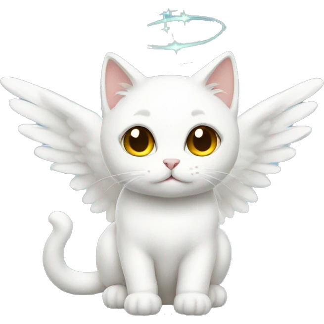 White cat angel emoji