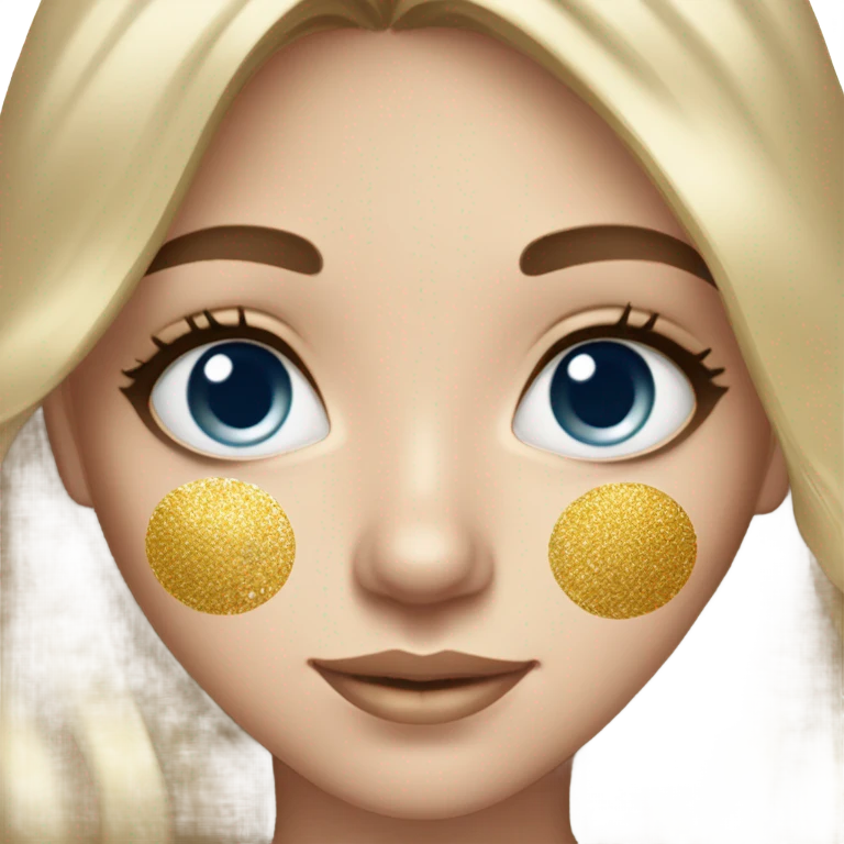 White Skin care on white freackles skin of a brunett blue eyes girl using Gold gel patches under eyes emoji