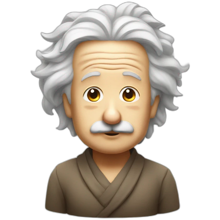 Einstein sitting in yoga position with eyes closed emoji