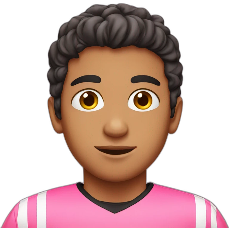 Arabic boy with pink soccer shirt  emoji
