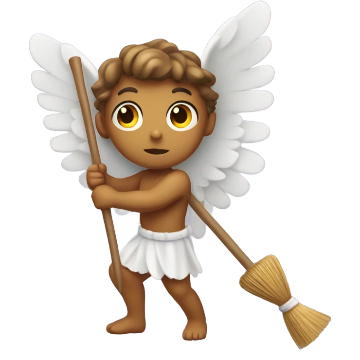 Cupid using a broom emoji