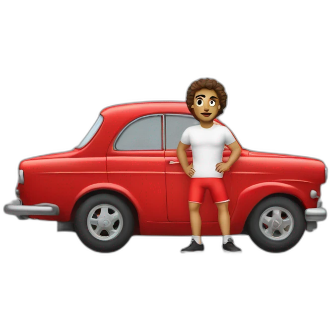Un tunisien boxeur avec une belle voiture emoji