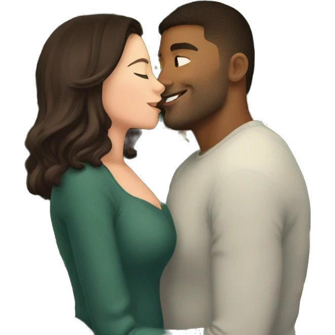 My brunette girlfriend kissing me underneath the largest brightened up Christmas tree emoji