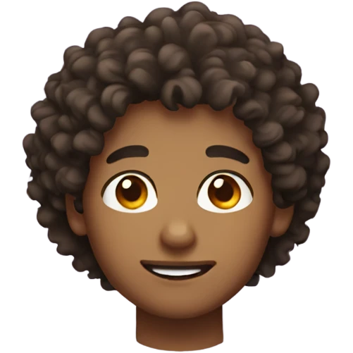 Brown eyed boy with curly hair emoji