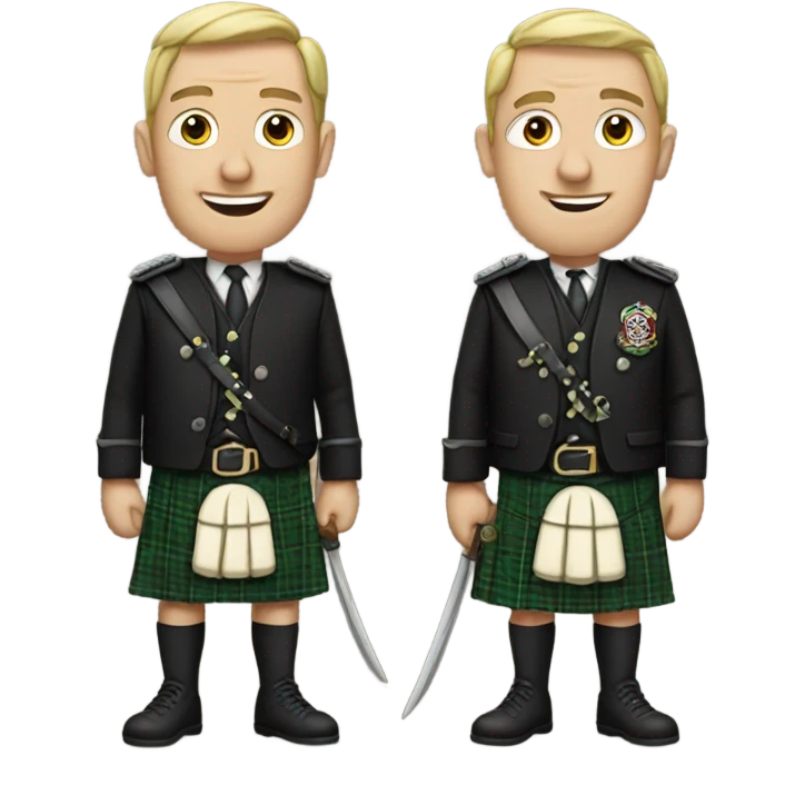 Two men in a kilt emoji