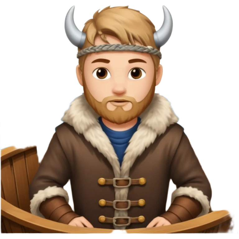 Young viking sailor on ship deck emoji